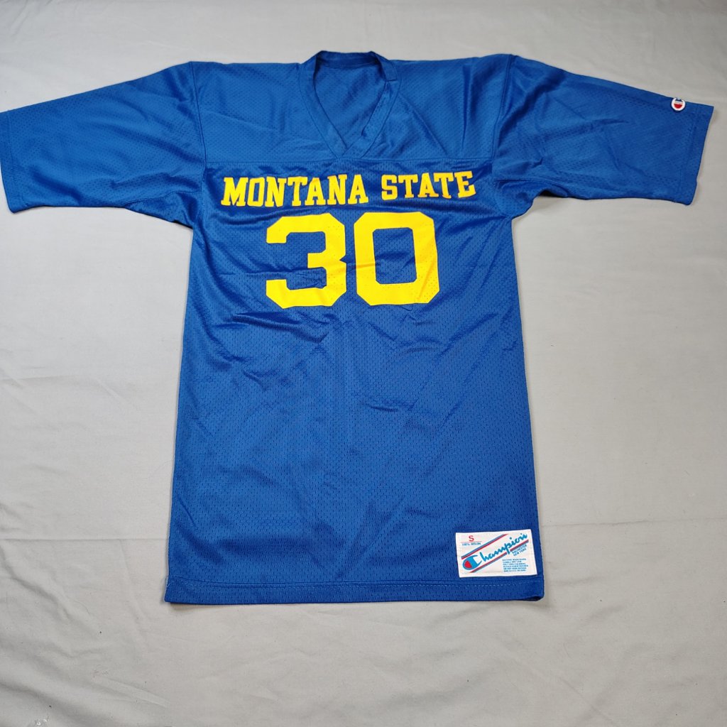 Vintage Champion Montana State Jerseyblue Nylon Mesh 30 Usa Made Size Small